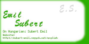 emil subert business card